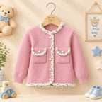 Girls Winter Open Sweater Vest Pink