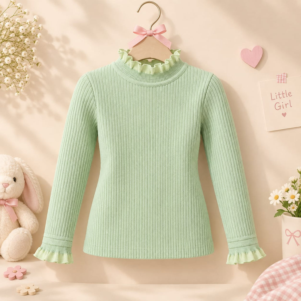 Girls Winter Mock neck Green