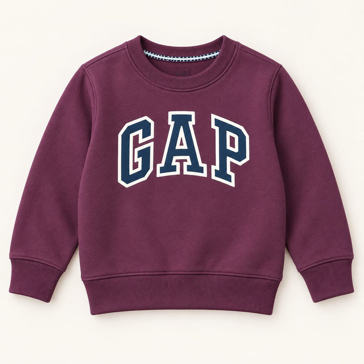 Kids Maroon GAP Logo Sweatshirt – Boys & Girls Full Sleeve Crew Neck Winter Pullover