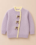 Light Purple Front Open Woolen Shirt
