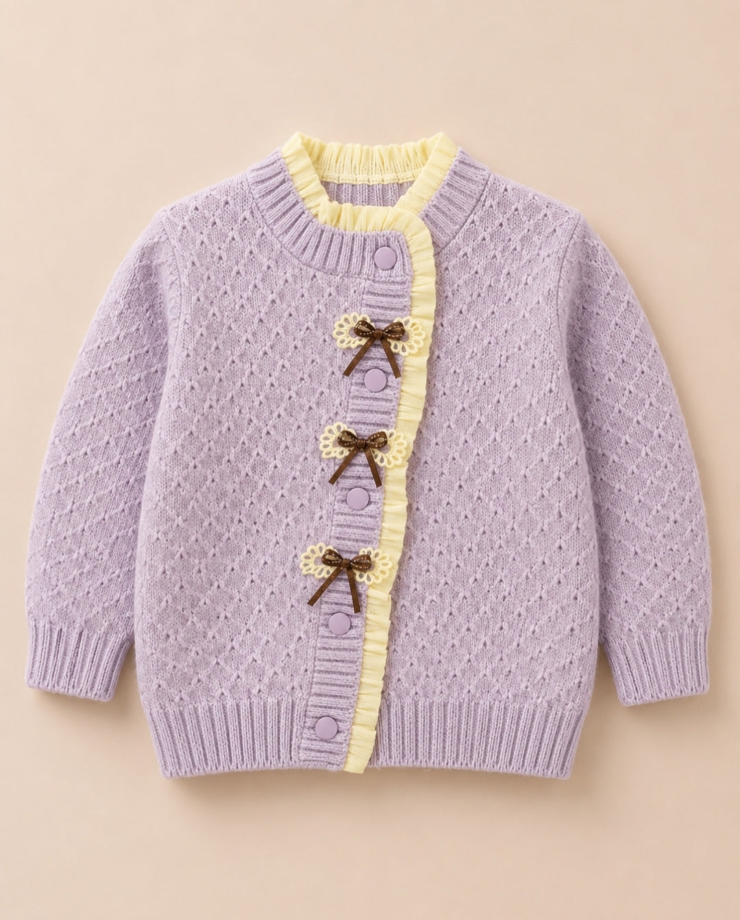 Light Purple Front Open Woolen Shirt