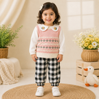 Baby 3pc's Suit Set Flower Pink