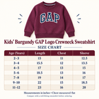 Kids Maroon GAP Logo Sweatshirt – Boys & Girls Full Sleeve Crew Neck Winter Pullover