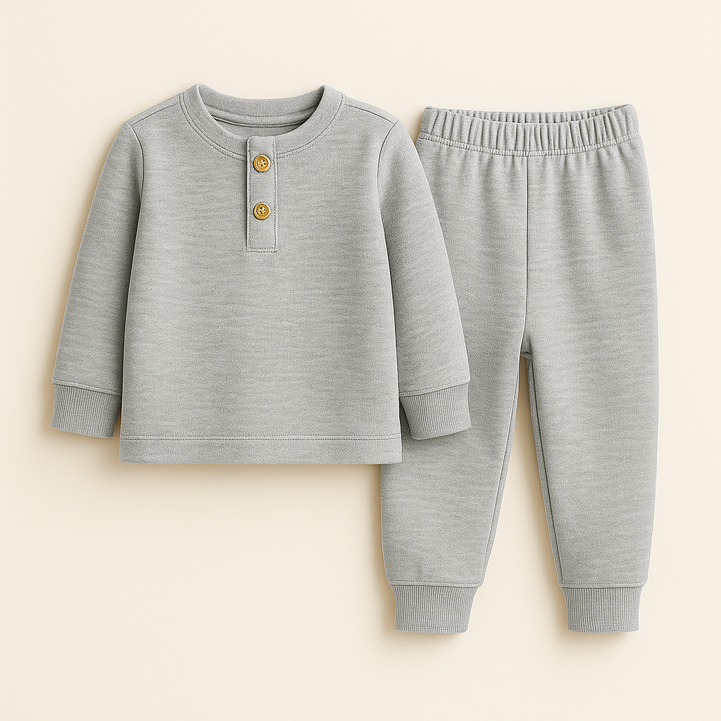  KIDS HENLEY INNERWEAR SWAN TEXTURED LIGHT GREY24(7-8Y)
