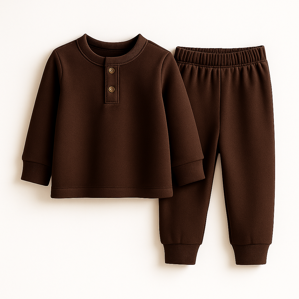  KIDS HENLEY INNERWEAR SWAN DARK BROWN 24(7-8Y)