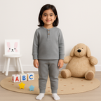 Kids Henley Pajama Set Grey