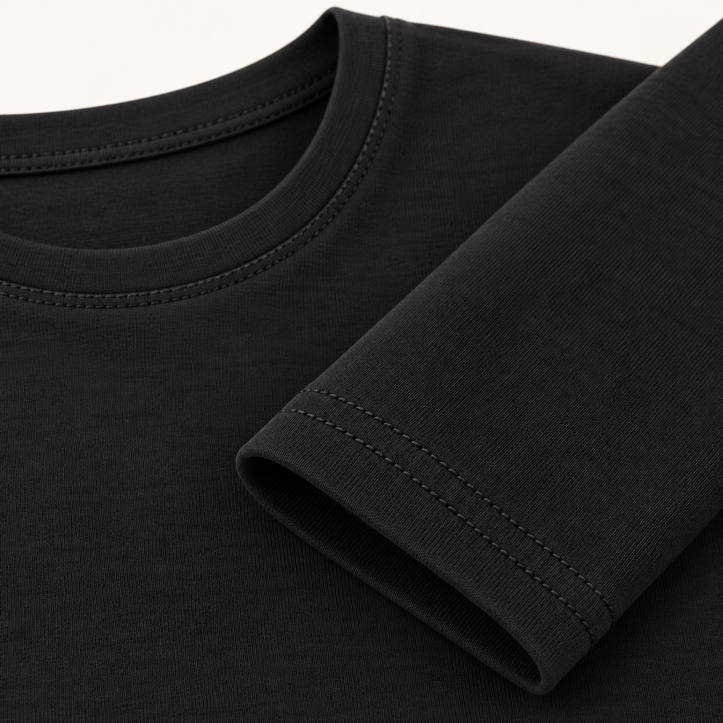 Kids’ Black 2-Piece Outfit – Long-Sleeve Round-Neck