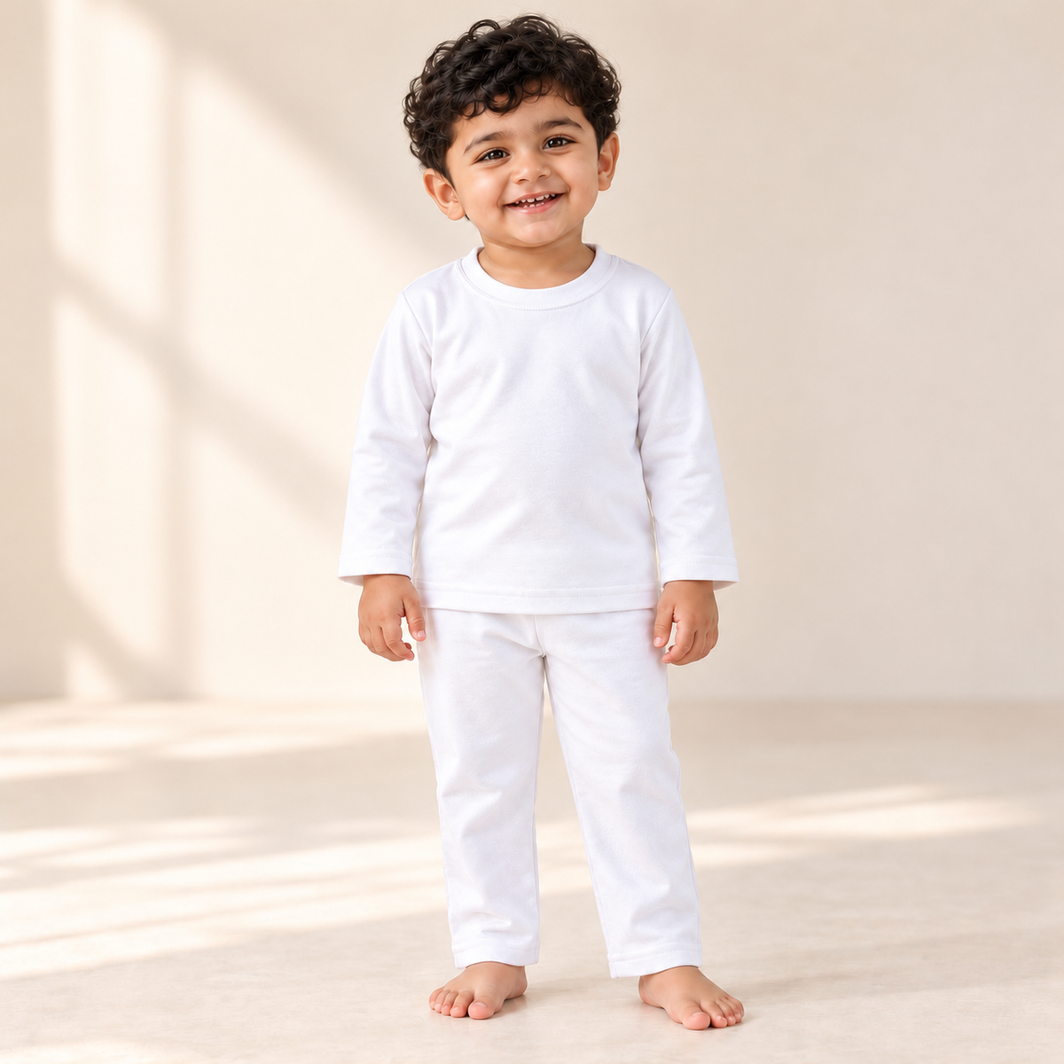 Kids’ White Top & Trouser 2-Piece Set