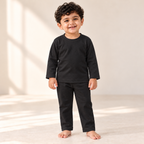 Kids’ Black 2-Piece Outfit – Long-Sleeve Round-Neck
