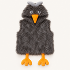 Kids Black Fluffy Chicken Hooded Faux Fur Vest – Cute Winter Outfit