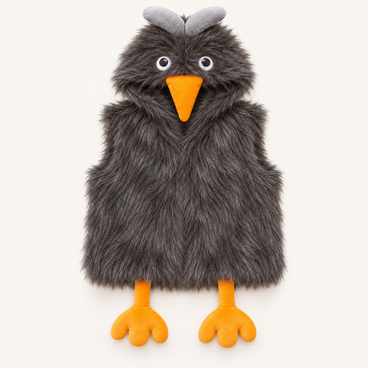 Kids Black Fluffy Chicken Hooded Faux Fur Vest – Cute Winter Outfit