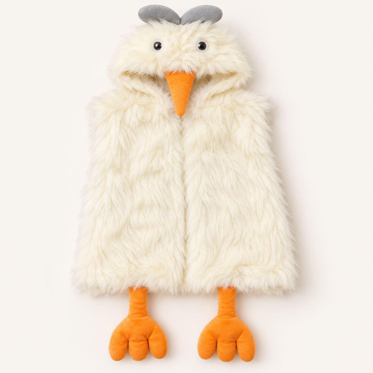 Kids Light Yellow Fluffy Chicken Hooded Faux Fur Vest – Cute Winter Outfit