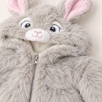 Baby Girls Fluffy Bunny Hooded Faux Fur Jacket – Soft & Warm Winter Coat