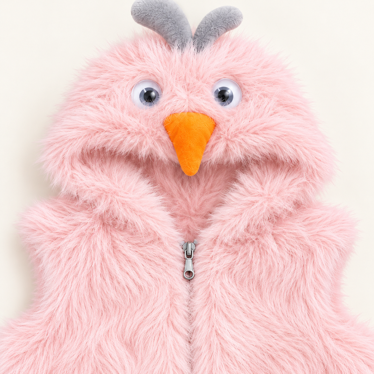 Baby Girls Light Pink Fluffy Bunny Hooded Faux Fur Jacket – Cute Winter Coat