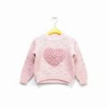 Winter Knit Sweater for Girls with 3D Heart Design