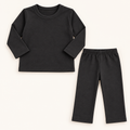 Kids’ Black 2-Piece Outfit – Long-Sleeve Round-Neck