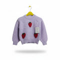 Winter Knit Sweater for Girls with Strawberry Design