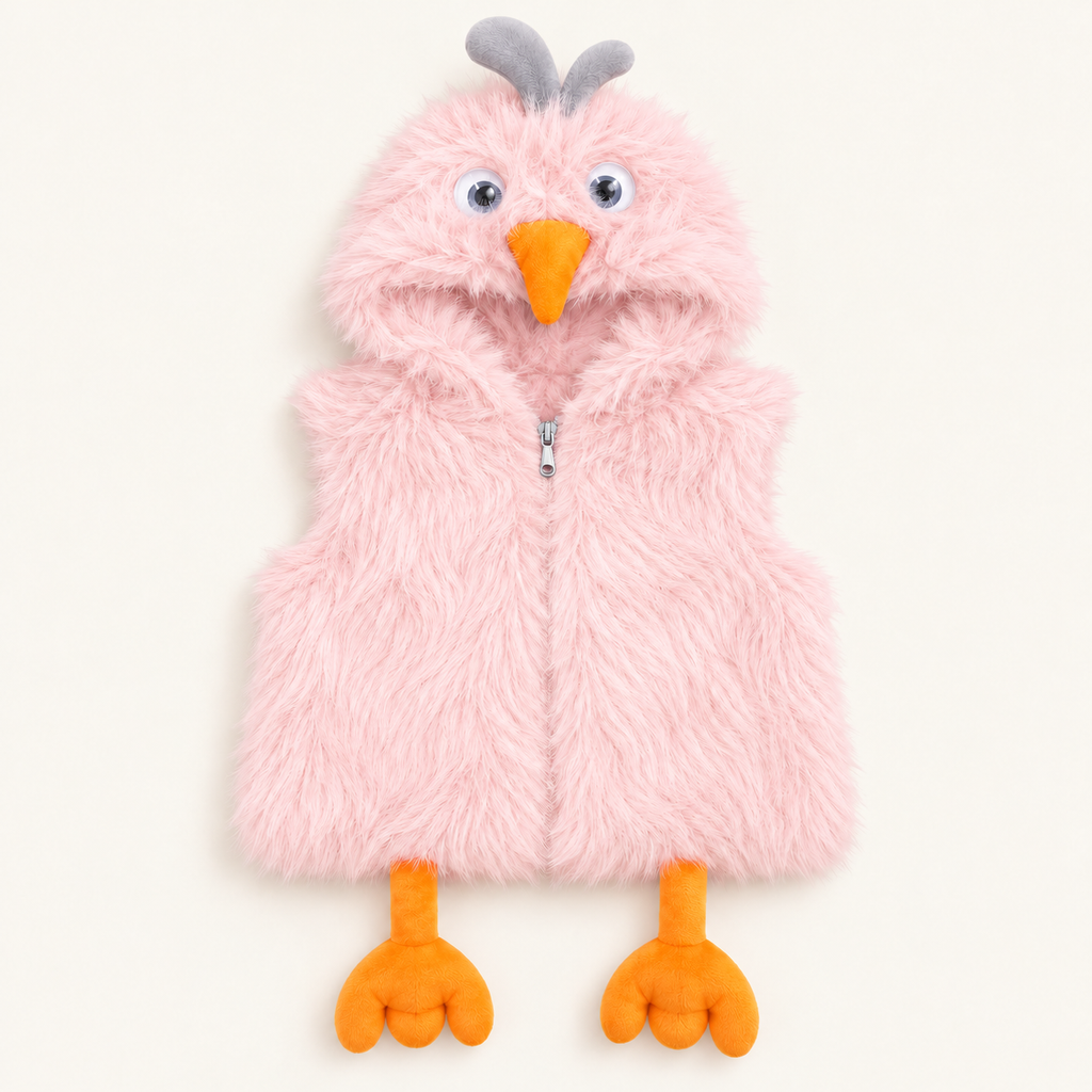 Baby Girls Light Pink Fluffy Bunny Hooded Faux Fur Jacket – Cute Winter Coat