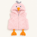 Baby Girls Light Pink Fluffy Bunny Hooded Faux Fur Jacket – Cute Winter Coat