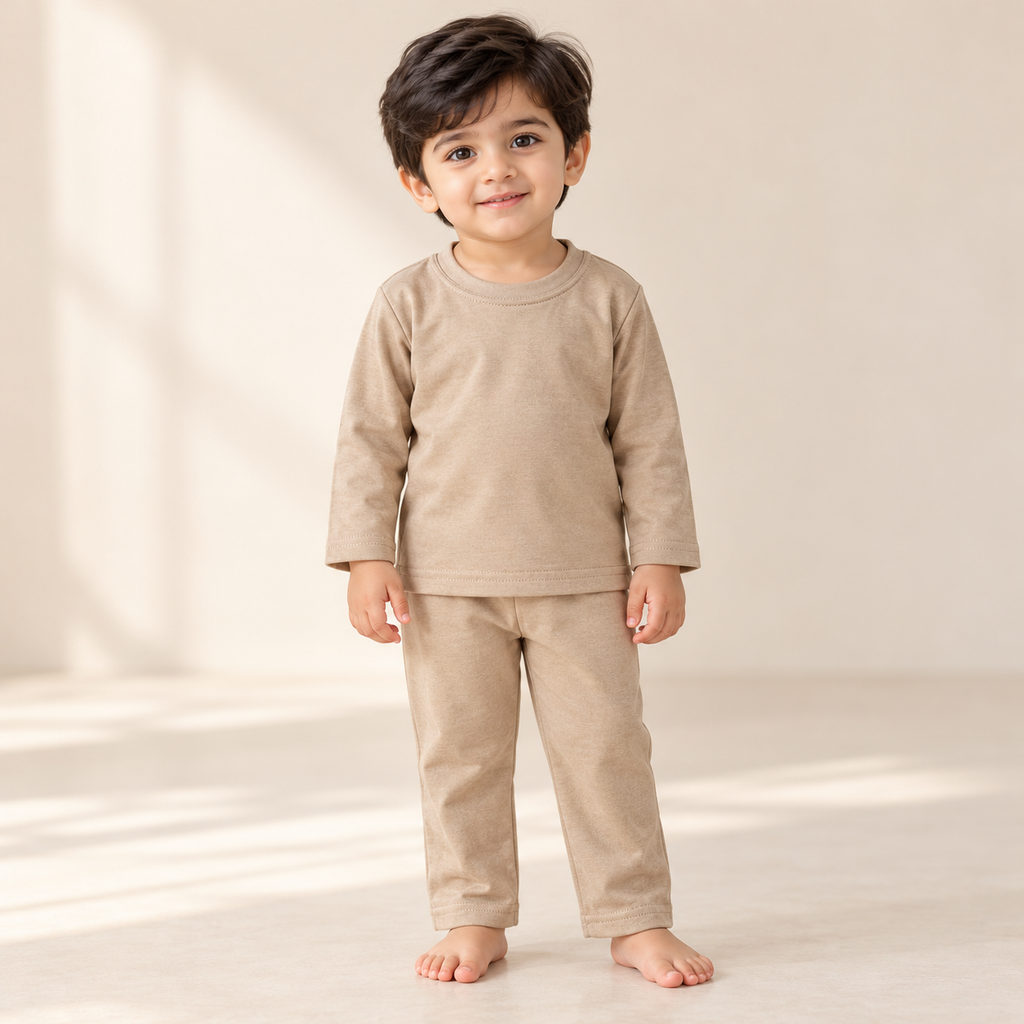 Kids’ Beige Top & Trouser 2-Piece Set