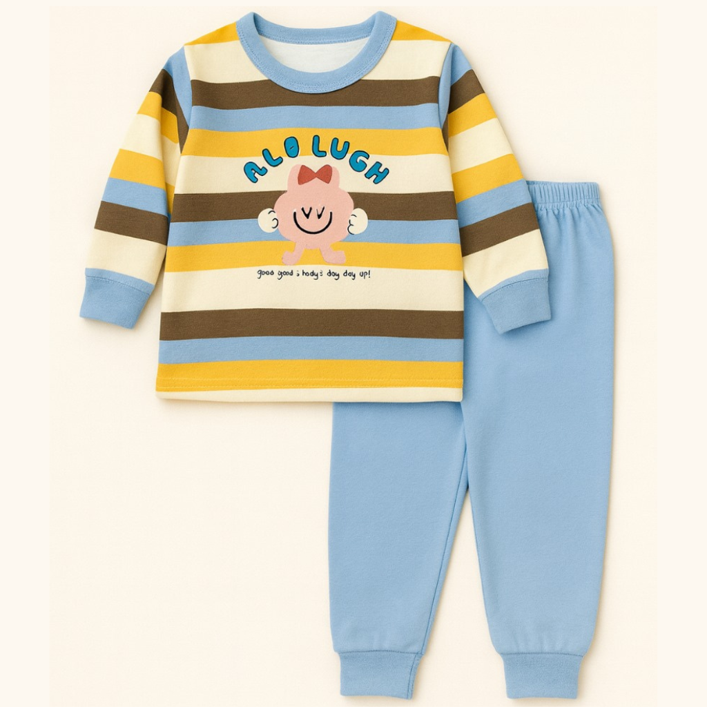 Mint Mood Cozy Wear Stripe Soft Sweatshirt & Pajama Set