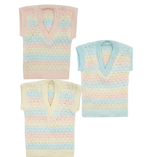 3Pc's Multicolor sleeveless sweaters-Woolen