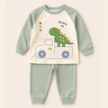 Dinosaur character  Soft Sweatshirt & Pajama Set