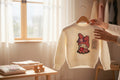 Winter Knit Sweater for Baby Girls with Cute Doll Print