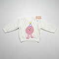 Winter Knit Sweater for Baby Girls with Cute Cartoon Design