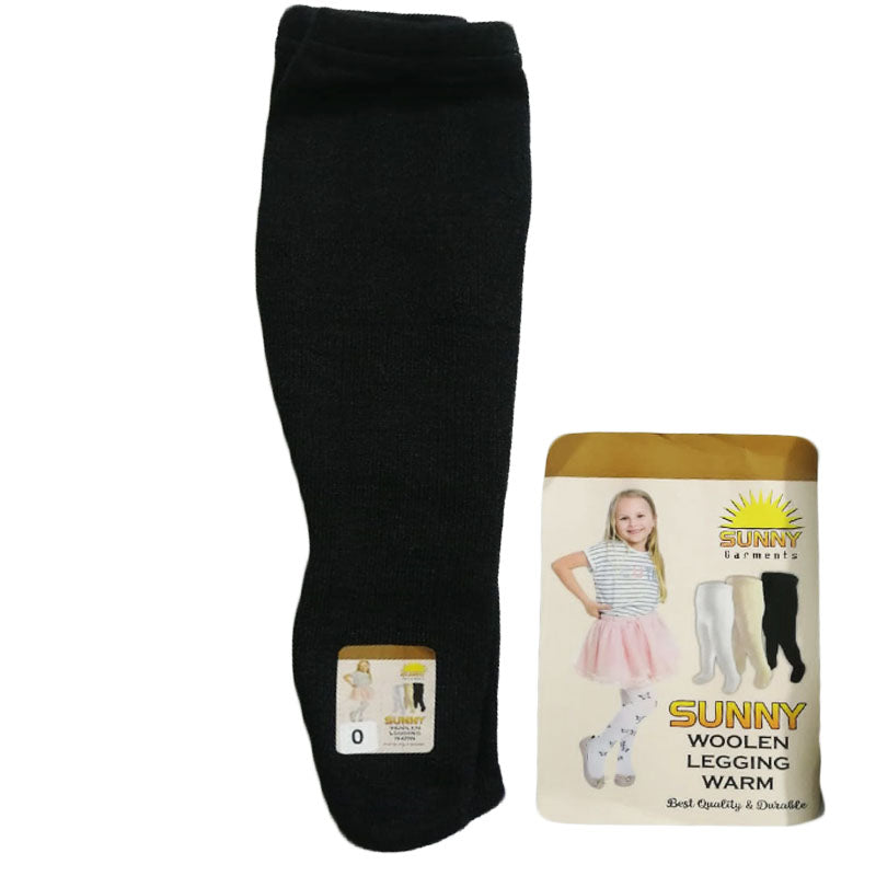 Product Description: Sunny Woolen Leggings for Babies-Black
