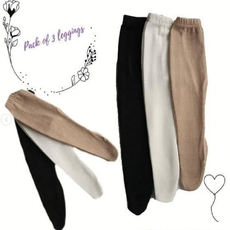 Pack of 3 Premium Woolen Leggings for Kids