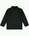 Woolen Mock High Neck Sweater for Kids-Black